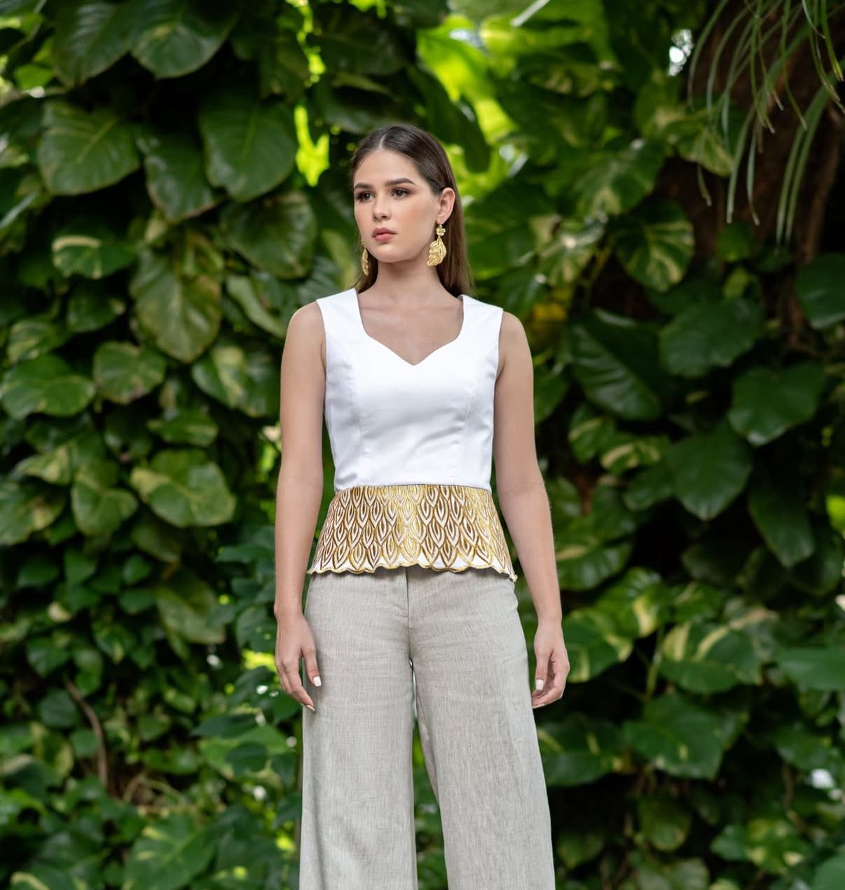 Blusa pluma de oro