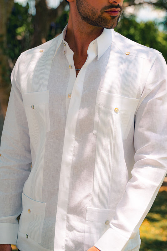 Guayabera Tradicional 4 Bolsas 100% lino