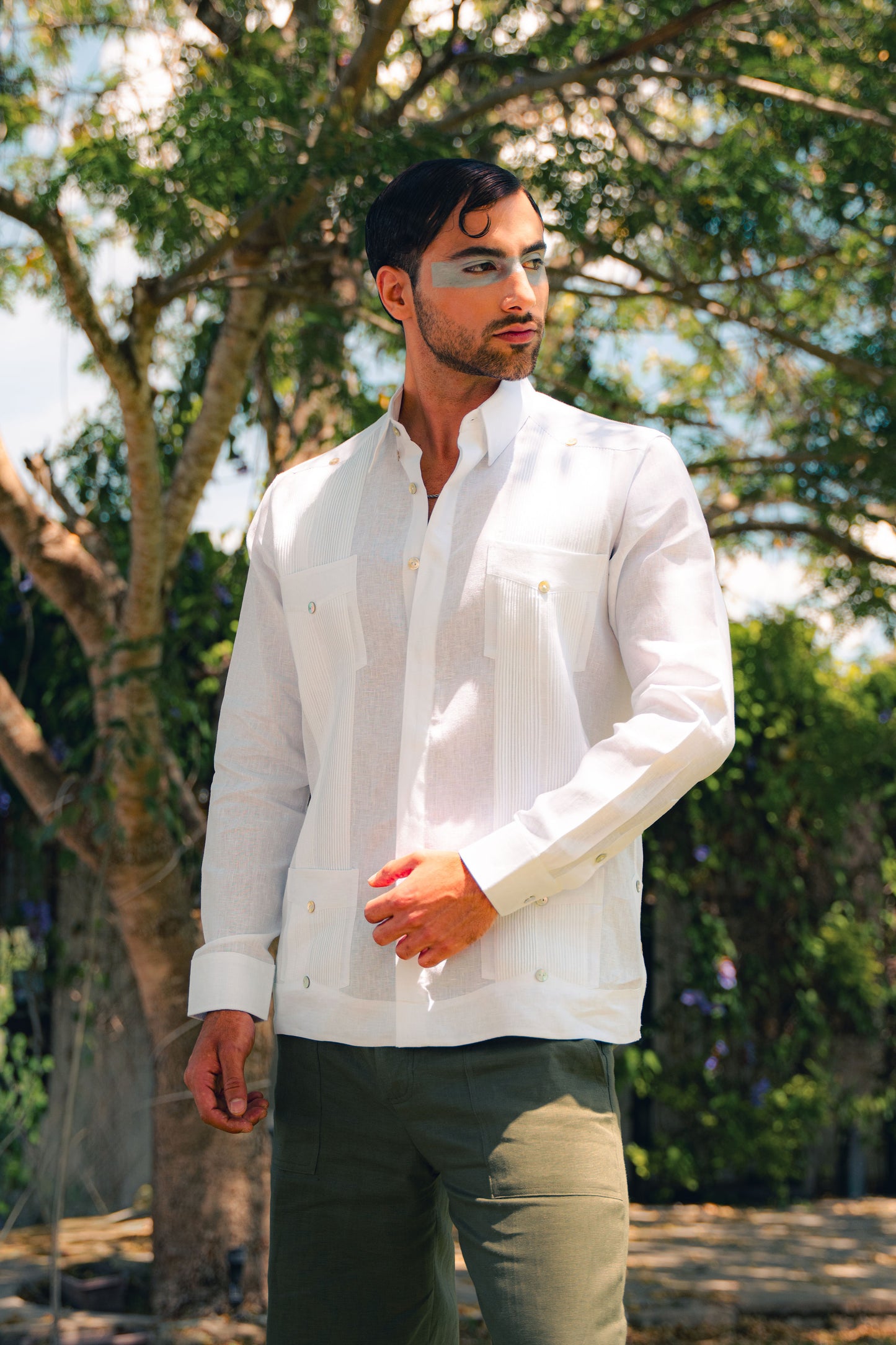 Guayabera Tradicional 4 Bolsas 100% lino