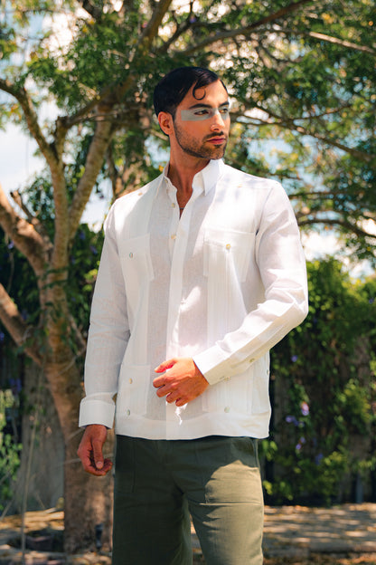 Guayabera Tradicional 4 Bolsas 100% lino