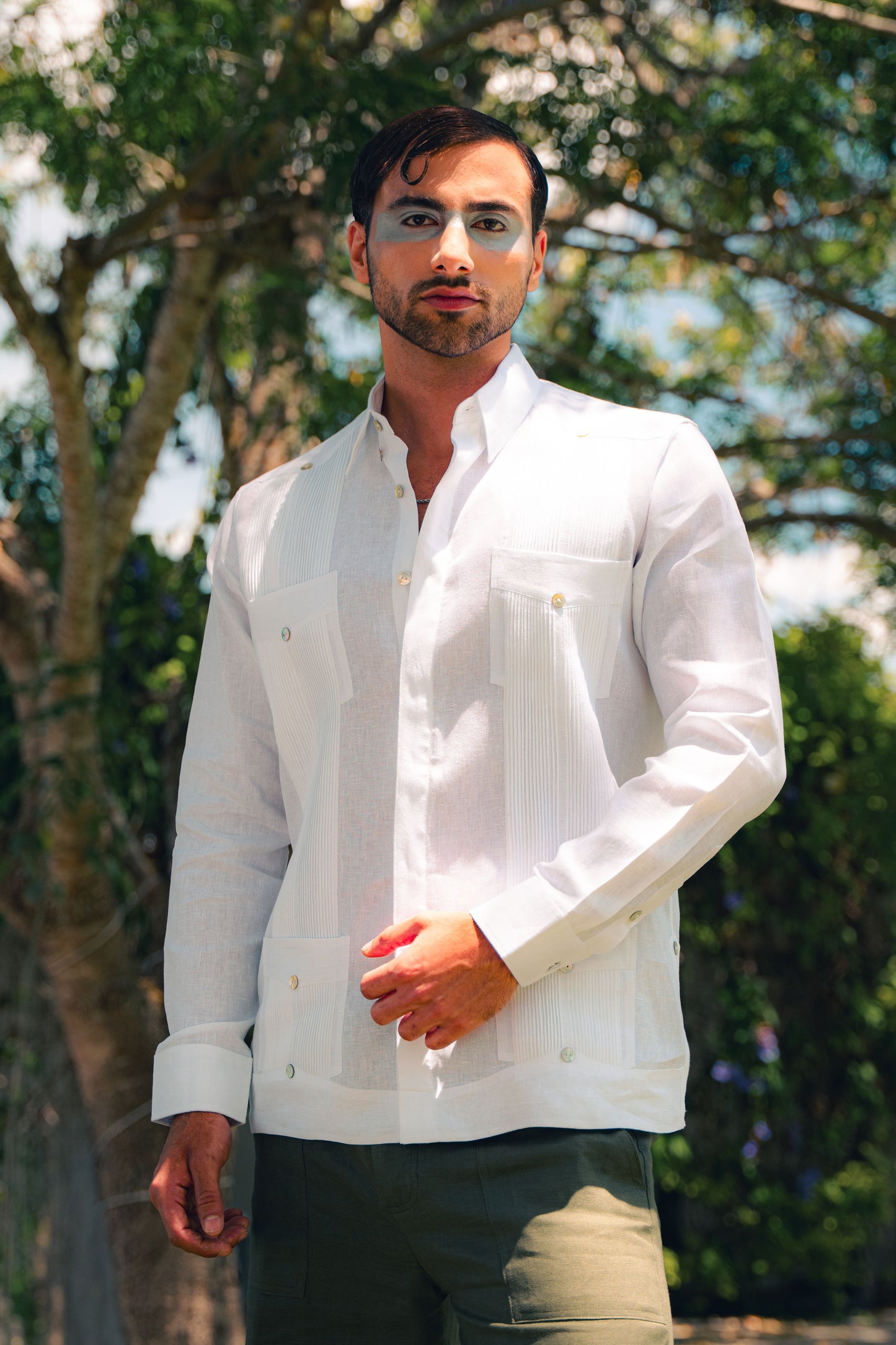 Guayabera Tradicional 4 Bolsas 100% lino