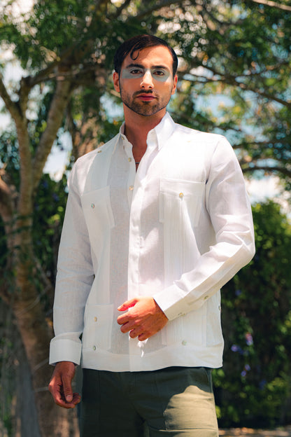 Guayabera Tradicional 4 Bolsas 100% lino