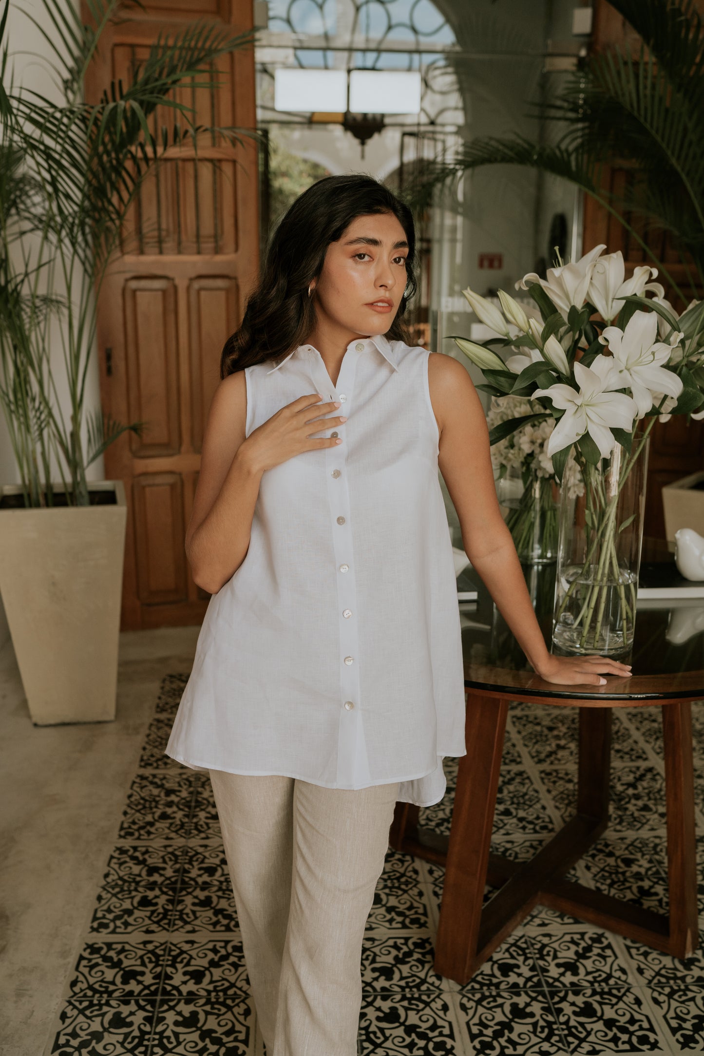 Blusa Alba de Lino