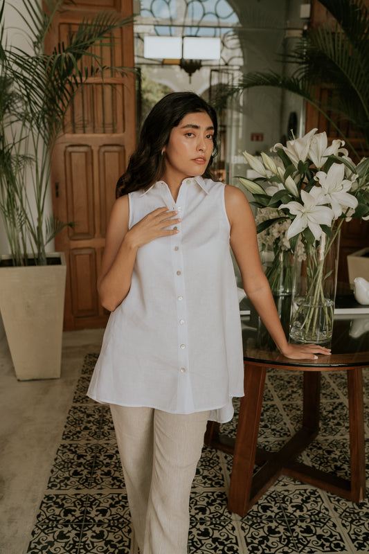 Blusa Alba de Lino