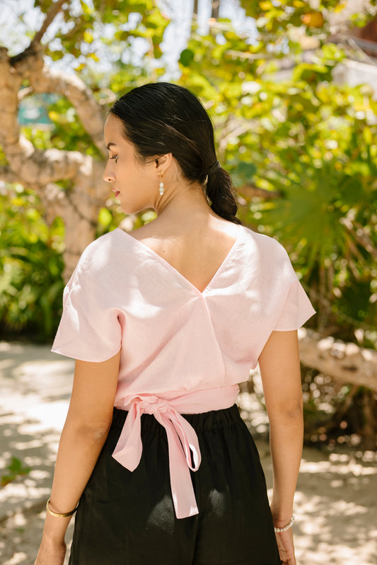 Blusa envolvente Rafaela de lino