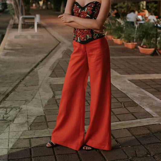 Pantalon Palazzo de lino
